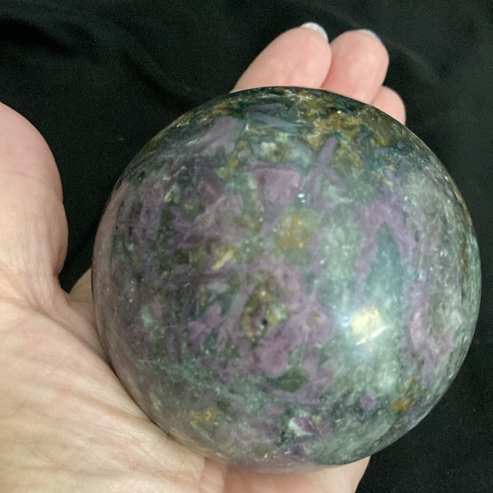 Ruby Fuchsite Sphere. Browns, Greens, Ruby, And G… - image 3